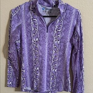 IBKUL Lavender Snake Print Long Sleeve Top